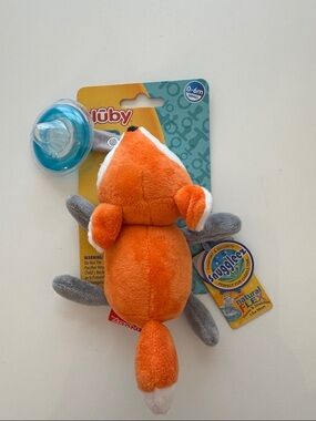 NEW Nuby Snuggleez Fox Pacifier Pal
